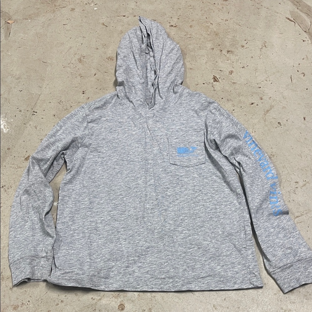 Vineyard Vines Gray Hoodie with Blue Accents